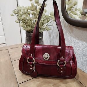 Rina Rich,Ruby Red ,Italian made Shoulder bag, women's small